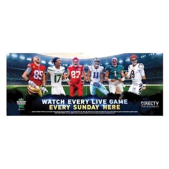 2023 DIRECTV NFL Sunday Ticket Vinyl Banner 2'x5' Kelce Hurts Burrow Kittle New - Picture 3 of 3